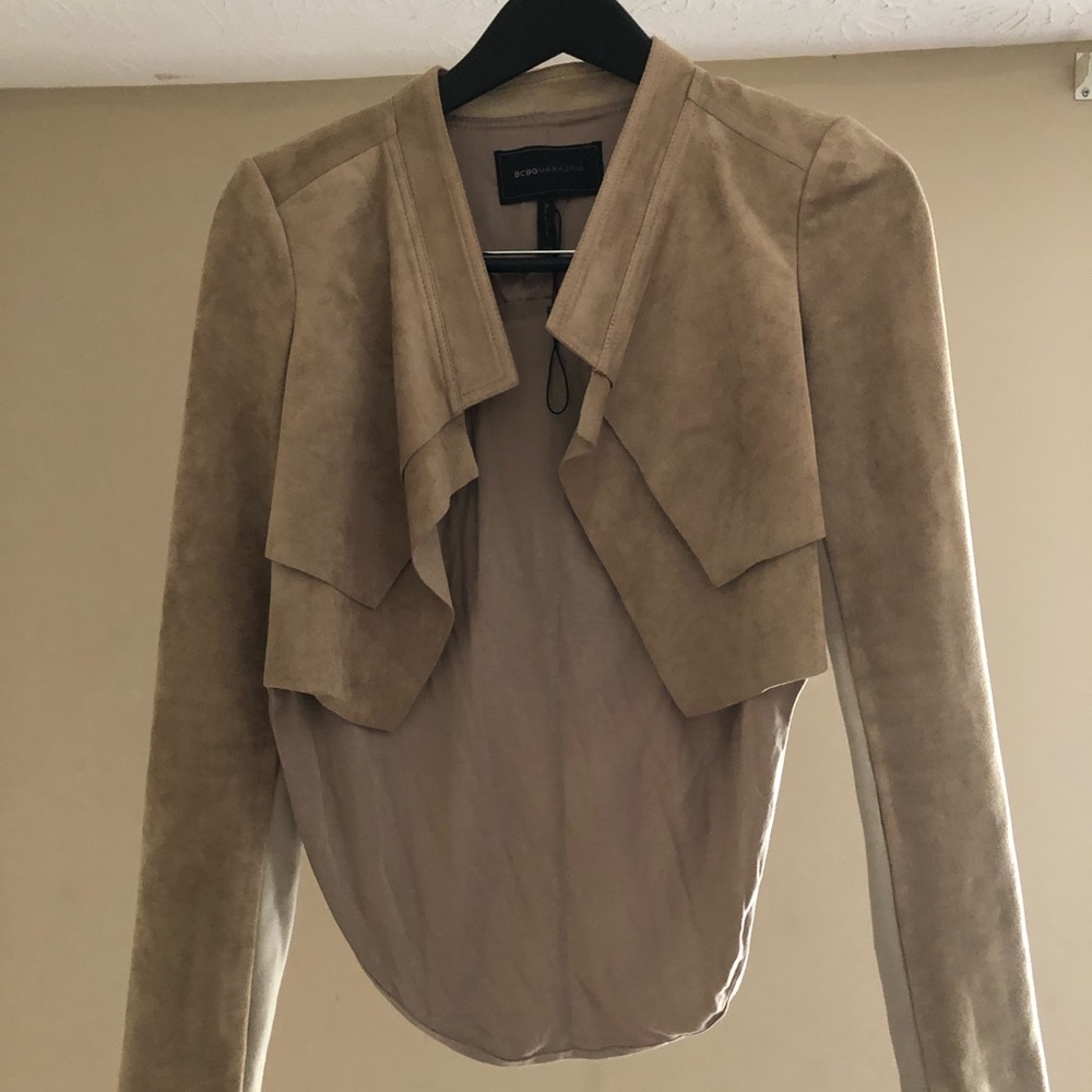 BCBG Tan Suede Blazer NWOT
